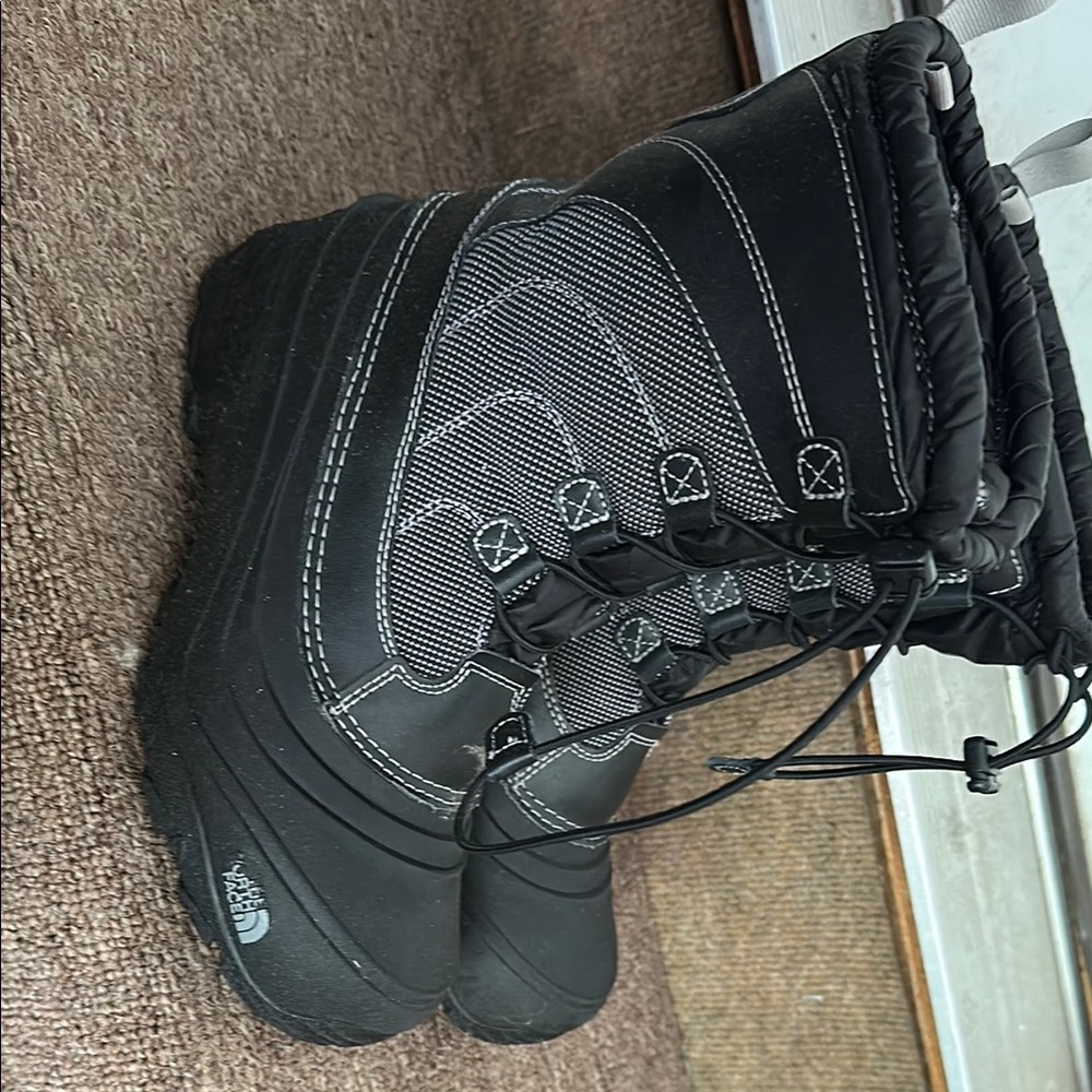 The North Face Black and Red Insulated Boots